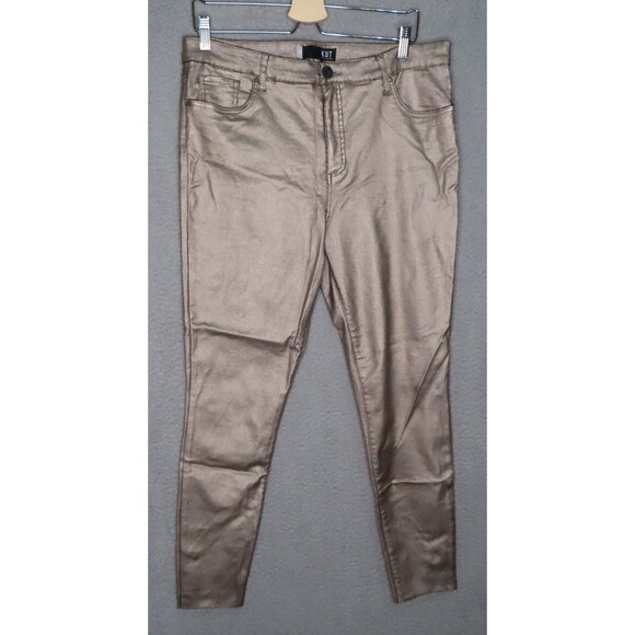 Kut From The Kloth Jeans 16 Gold Python Connie High Rise Fab Ab Ankle Skinny - Picture 1 of 15